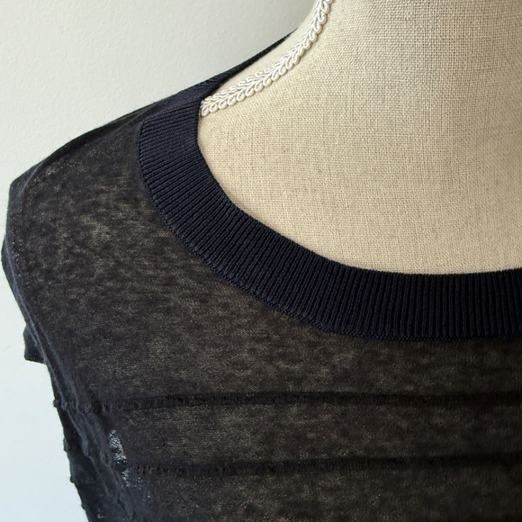 Rag & Bone Noreen Top Black Navy Sheer S - Picture 4 of 6